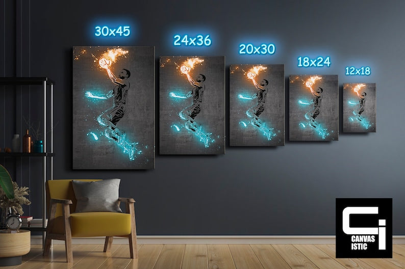 Infinity Gauntlet Neon Canvas Art