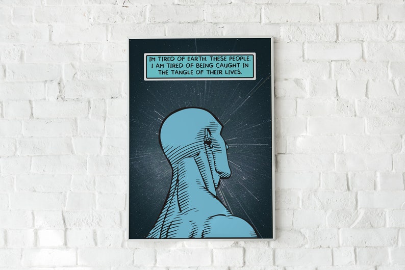 Dr. Manhattan Watchmen Print Comic Book Wall Art
