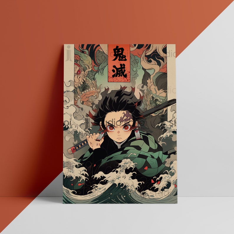 Stunning Anime Wall Art: Tanjirō Digital Poster