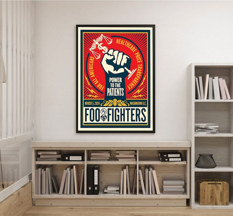 Foo Fighters March 5, 2024 Power To The Patients Concert Poster