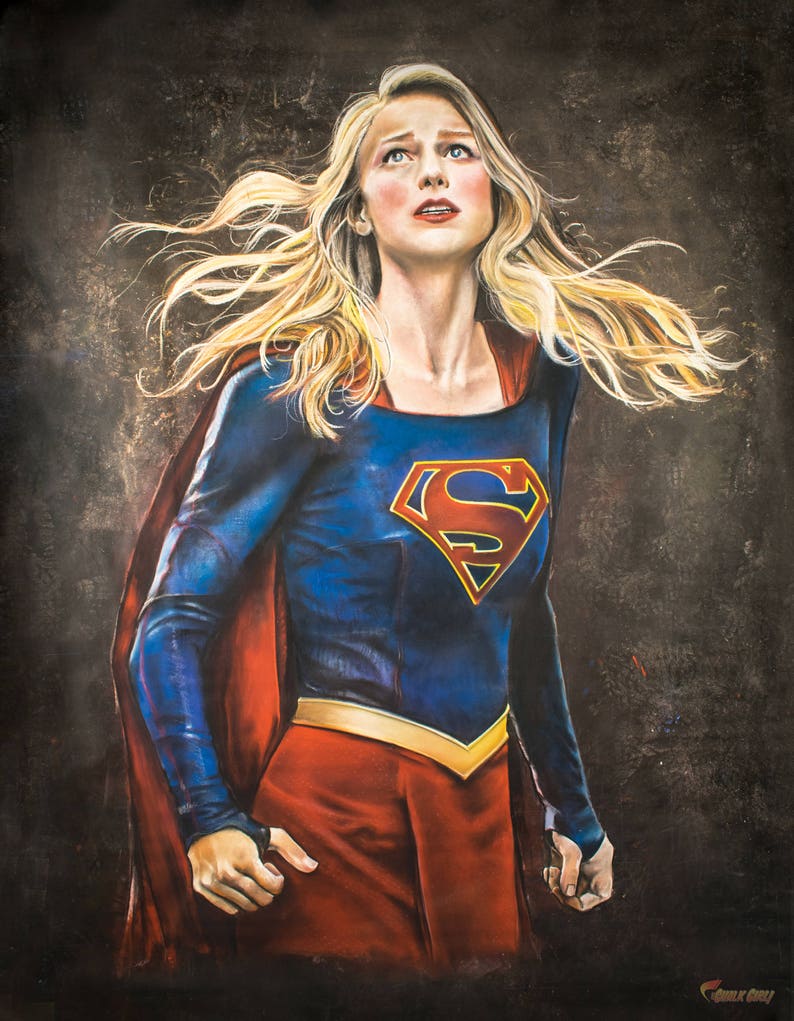 Supergirl Kara Danvers Chalk Art Wall Poster