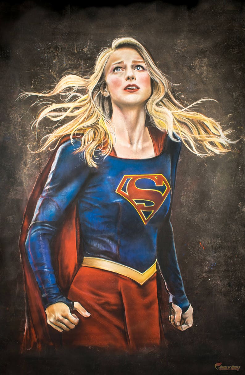 Supergirl Kara Danvers Chalk Art Wall Poster