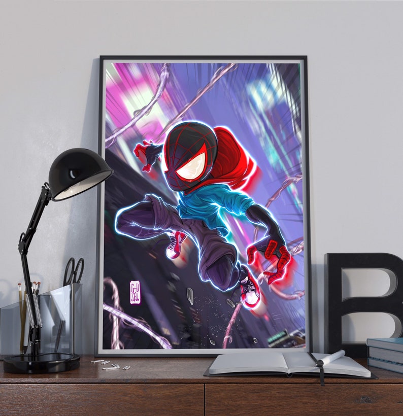 Marvel Miles Morales Kids Wall Art Print: Spider-Verse Superhero Poster