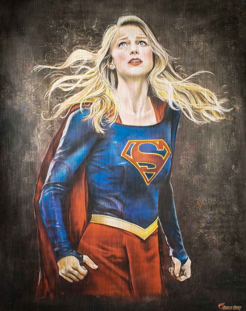 Supergirl Kara Danvers Chalk Art Wall Poster