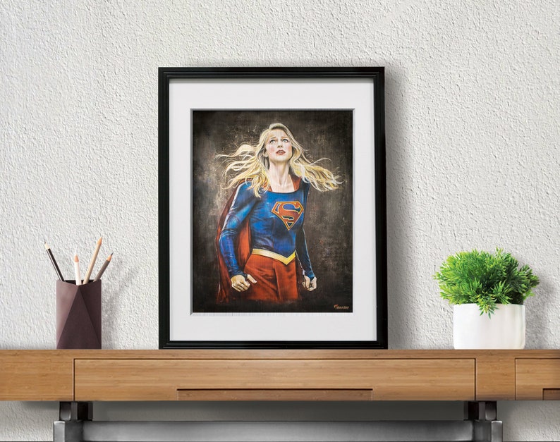 Supergirl Kara Danvers Chalk Art Wall Poster