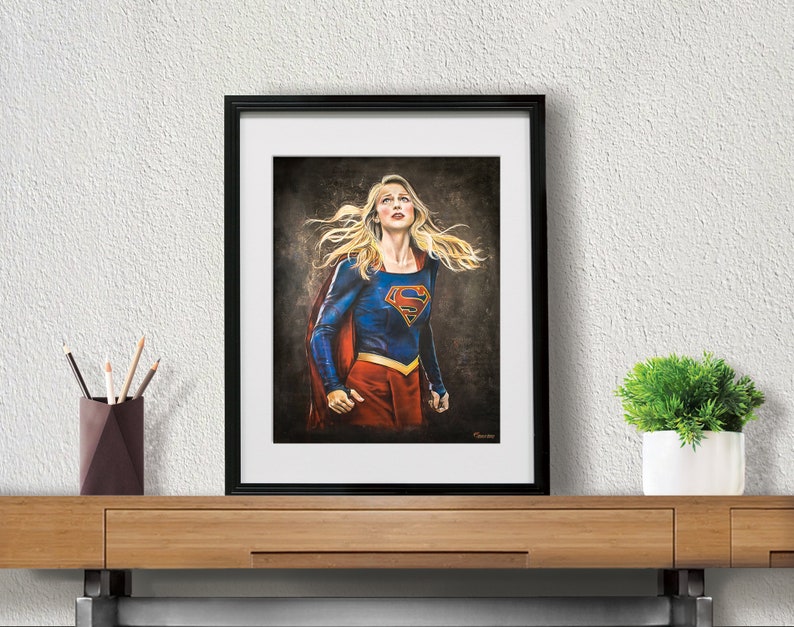 Supergirl Kara Danvers Chalk Art Wall Poster