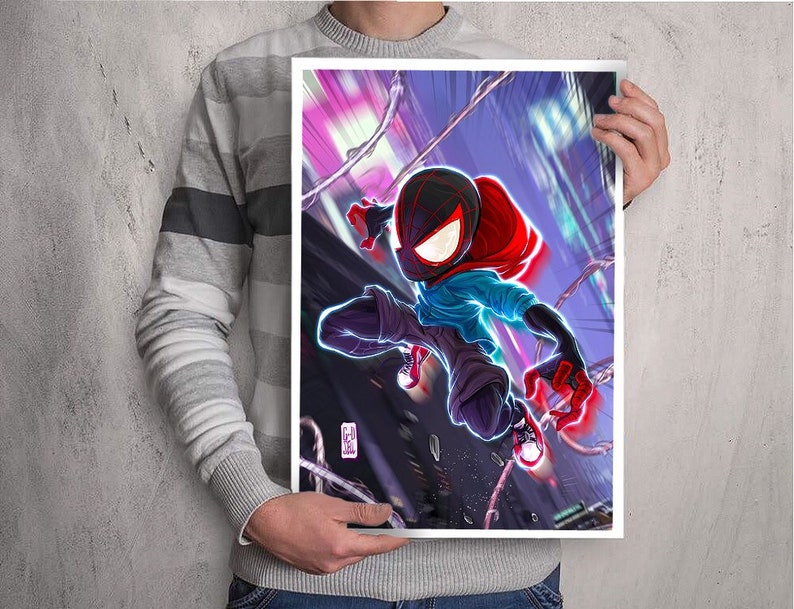 Marvel Miles Morales Kids Wall Art Print: Spider-Verse Superhero Poster