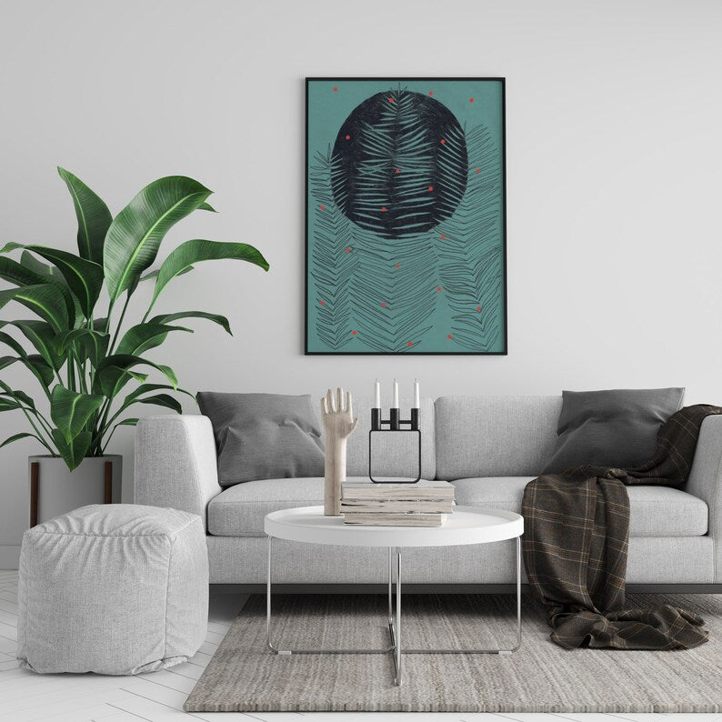 Modern Botanical Print: Minimalist Fern Wall Art