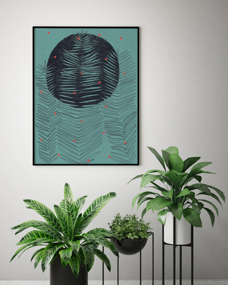 Modern Botanical Print: Minimalist Fern Wall Art