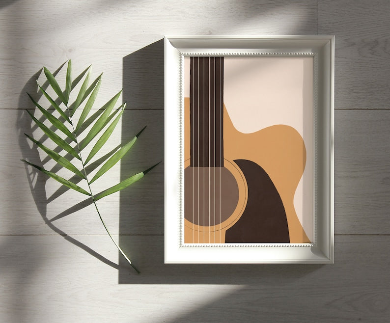 Minimalist Guitar Music Poster | Digital Print