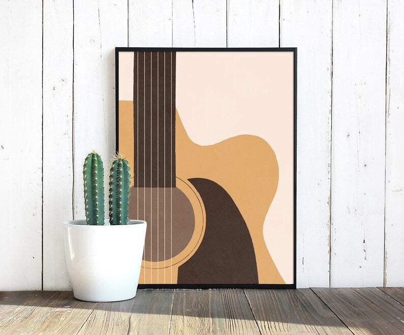 Minimalist Guitar Music Poster | Digital Print