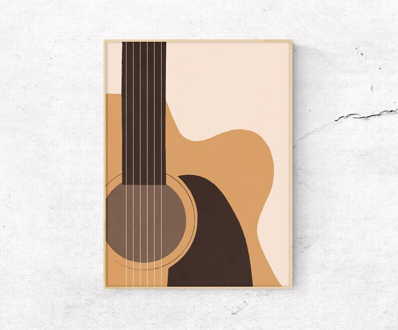 Minimalist Guitar Music Poster | Digital Print