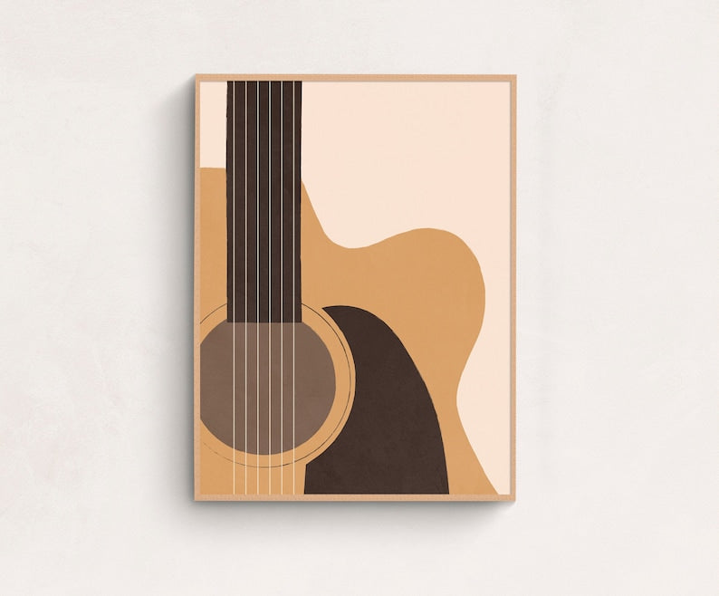 Minimalist Guitar Music Poster | Digital Print