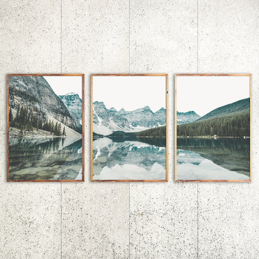 Nature's Serene Embrace: Set of 3 Landscape Art Prints