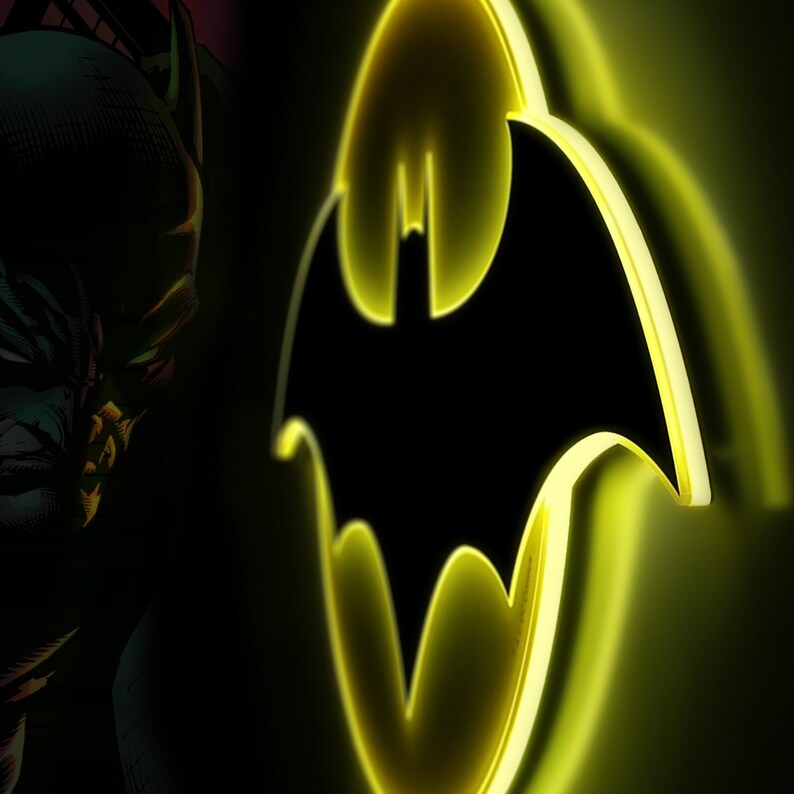 Batman Batsign Halo LED Light with Pedestal