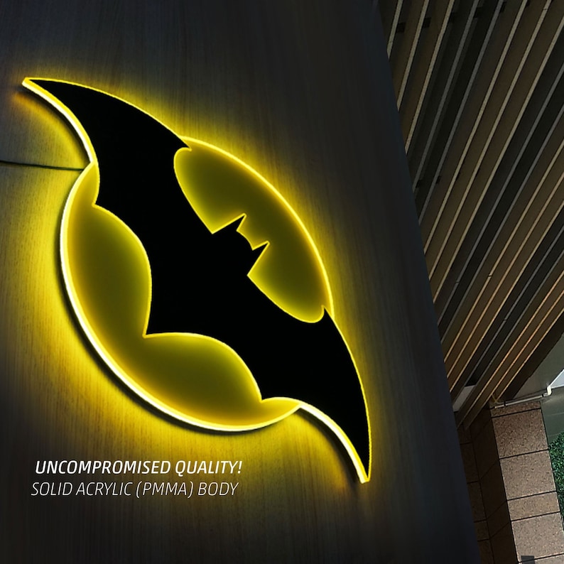 Batman Batsign Halo LED Light with Pedestal