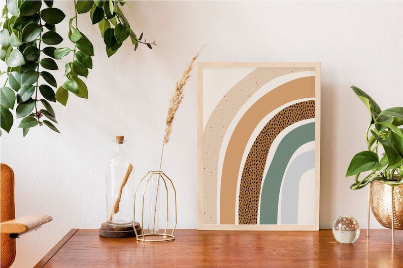 Boho Gallery Wall Set of 3 | Printable Mid-Century Modern Wall Art