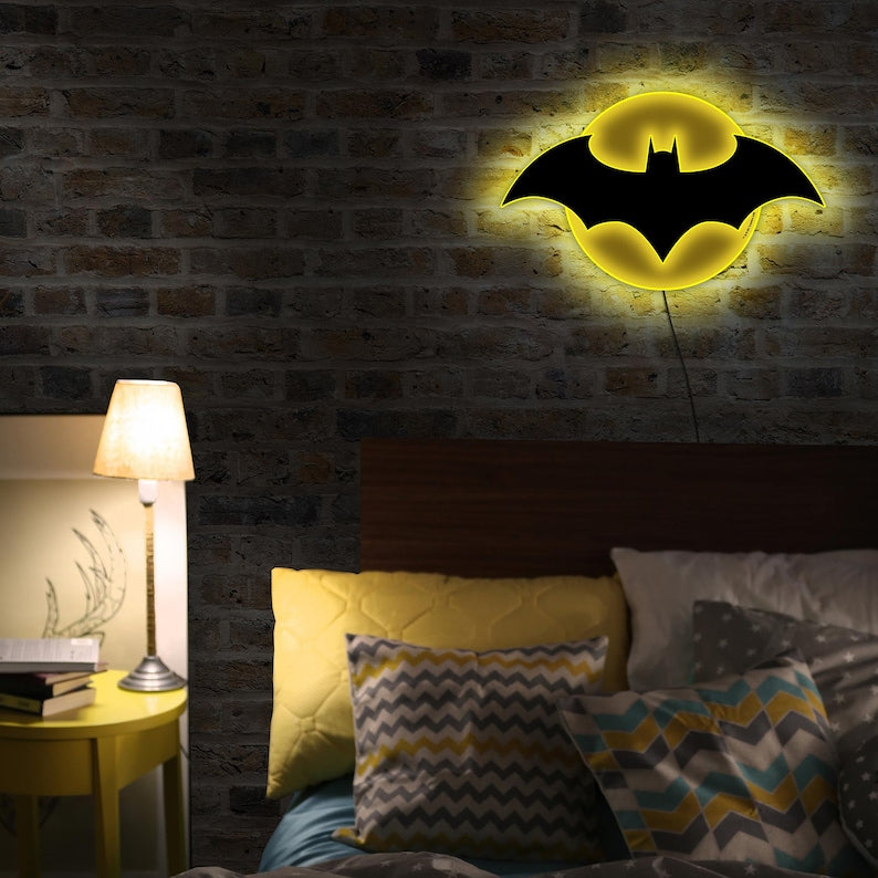 Batman Batsign Halo LED Light with Pedestal