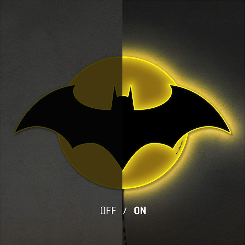 Batman Batsign Halo LED Light with Pedestal