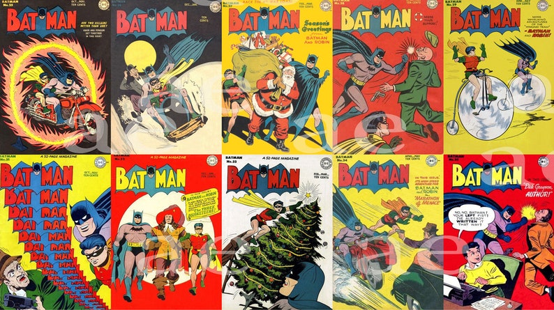 DC Comics Batman First 36 Golden Age Covers and Art - Wall Art Print