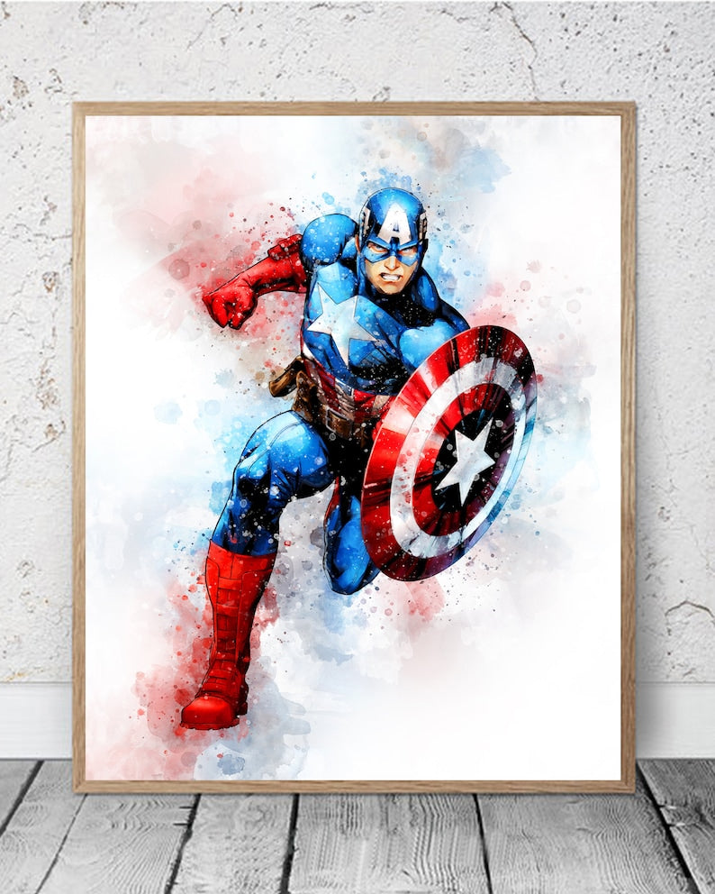 Marvel Superhero Poster Set: Hulk, Captain America, Iron Man