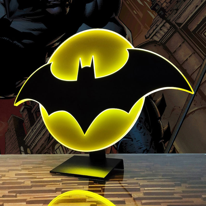 Batman Batsign Halo LED Light with Pedestal