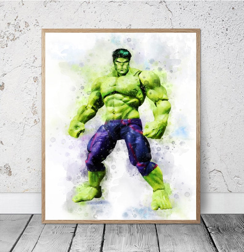 Marvel Superhero Poster Set: Hulk, Captain America, Iron Man