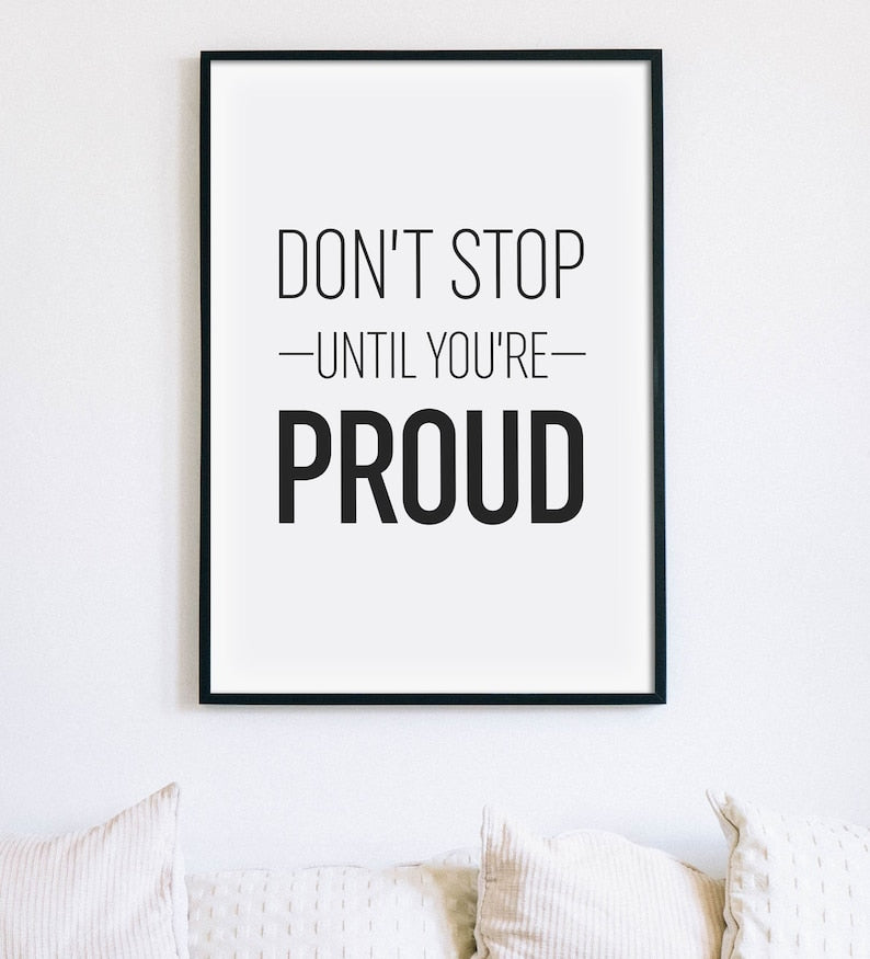 Gym Motivation: "Don't Stop Until You're Proud" Printable