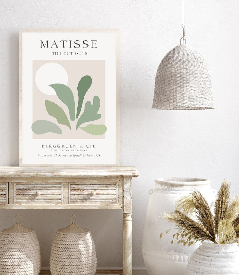 Sage Haven: Matisse-Inspired Wall Art Trio