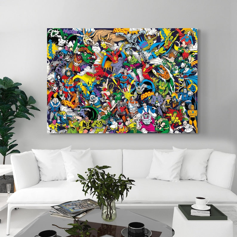 DC Heroes Canvas Wall Art