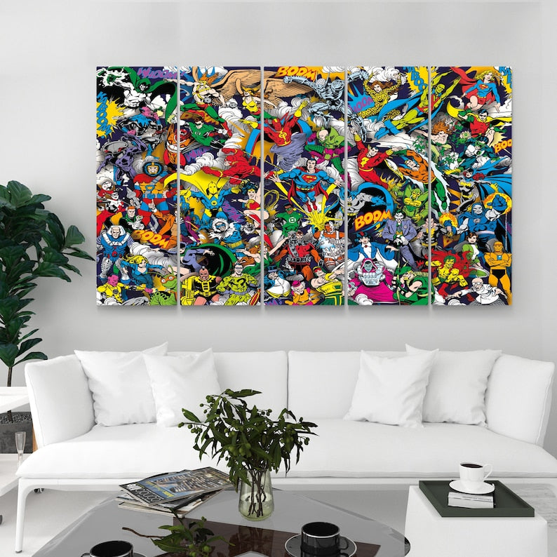 DC Heroes Canvas Wall Art