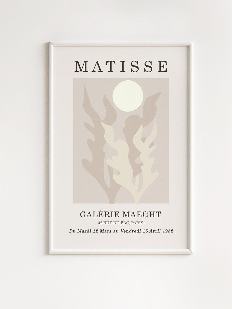 Set of 3 Matisse Prints: Boho Neutral Wall Art