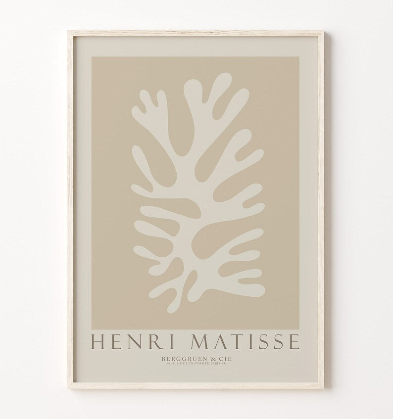 Matisse Trio: Abstract Wall Prints in Beige