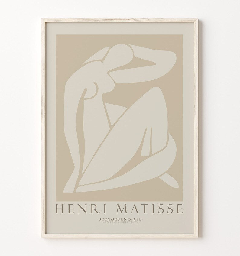 Matisse Trio: Abstract Wall Prints in Beige