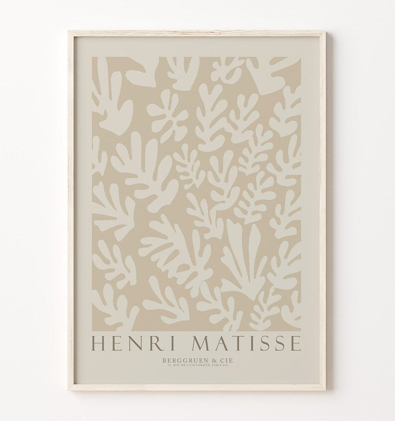 Matisse Trio: Abstract Wall Prints in Beige