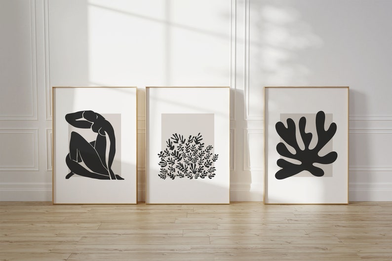 Neutral Matisse Abstract Woman Wall Art Set