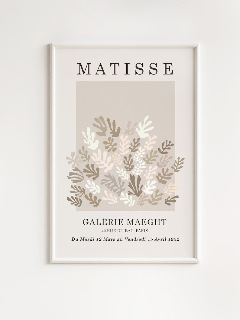 Set of 3 Matisse Prints: Boho Neutral Wall Art