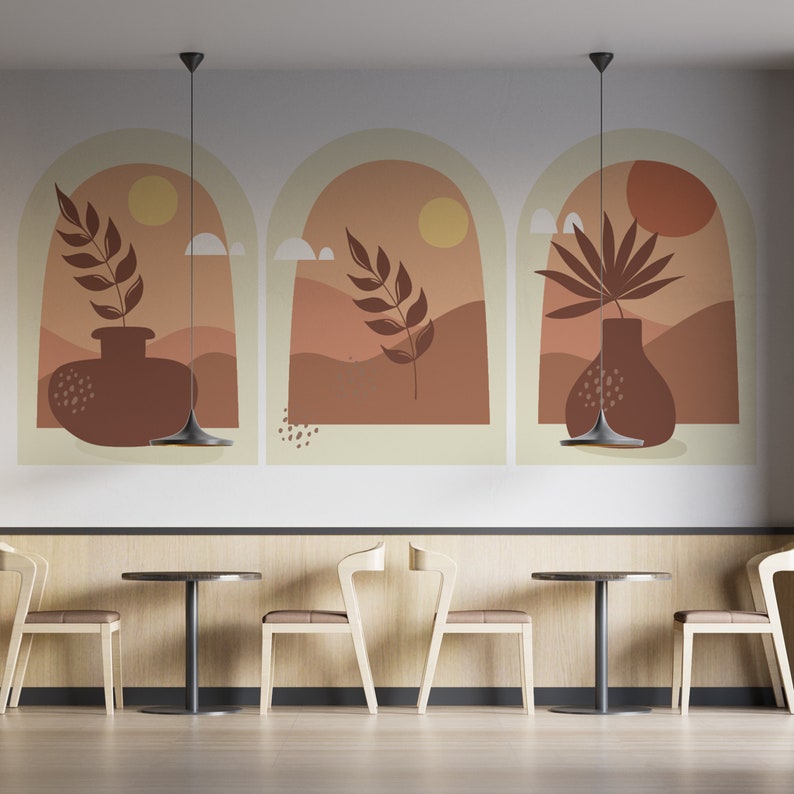 Boho Abstract Wall Decals: Terracotta Trio