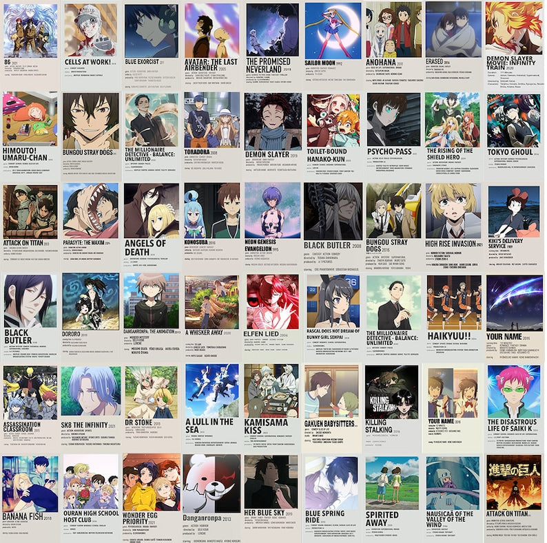 Minimalist Anime Wall Collage (280 Polaroids)