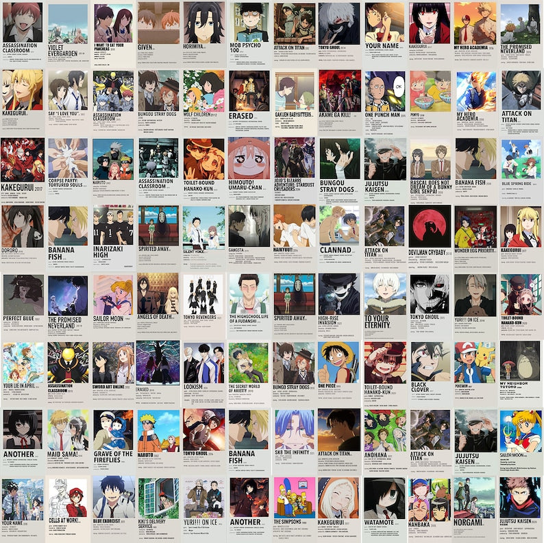 Minimalist Anime Wall Collage (280 Polaroids)