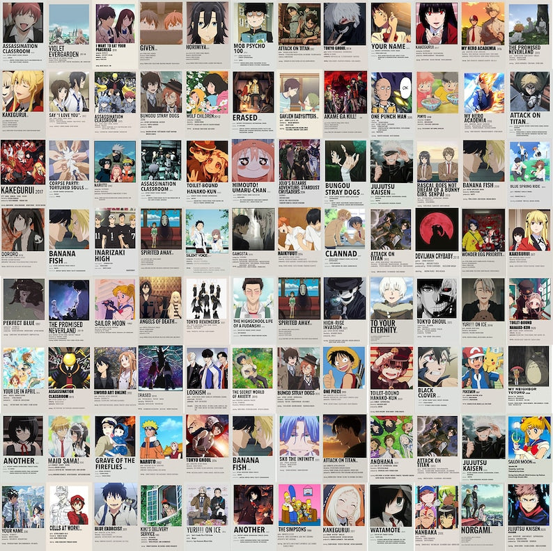 Anime Collage Kit - 280 Polaroids for Aesthetic Room Decor