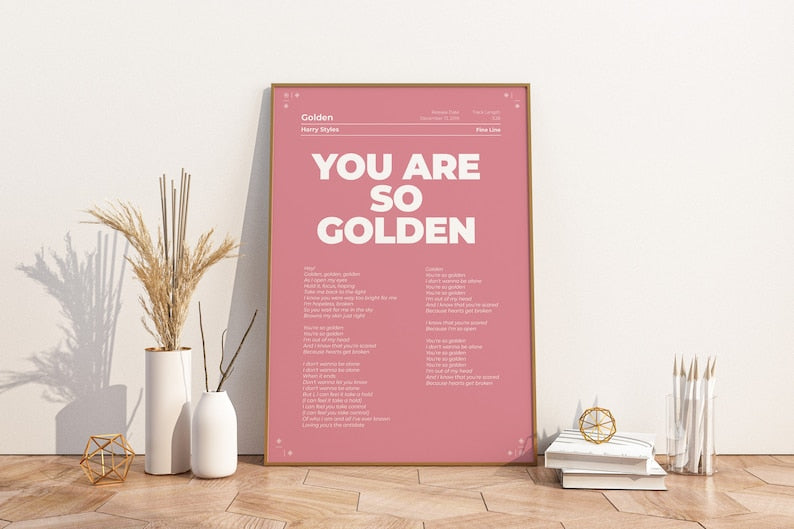 Personalized Lyric Poster: Timeless Music, Unique Wall Art