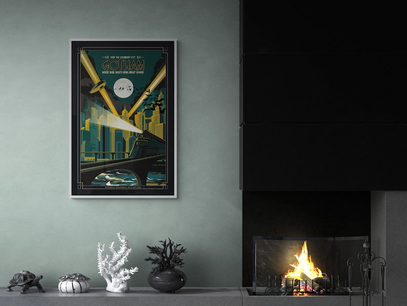 Art Deco Gotham City Travel Print