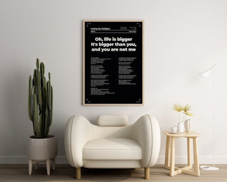 Personalized Lyric Poster: Timeless Music, Unique Wall Art