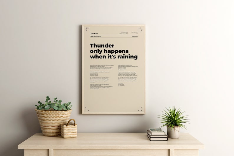 Personalized Lyric Poster: Timeless Music, Unique Wall Art