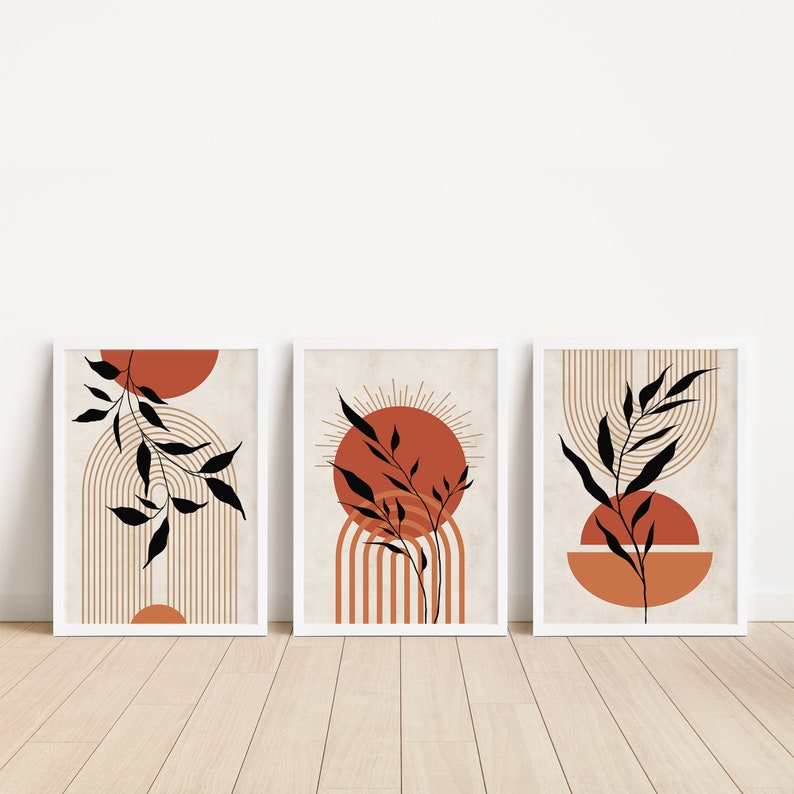 Boho Abstract Wall Prints: Terracotta & Scandi Art Vibes