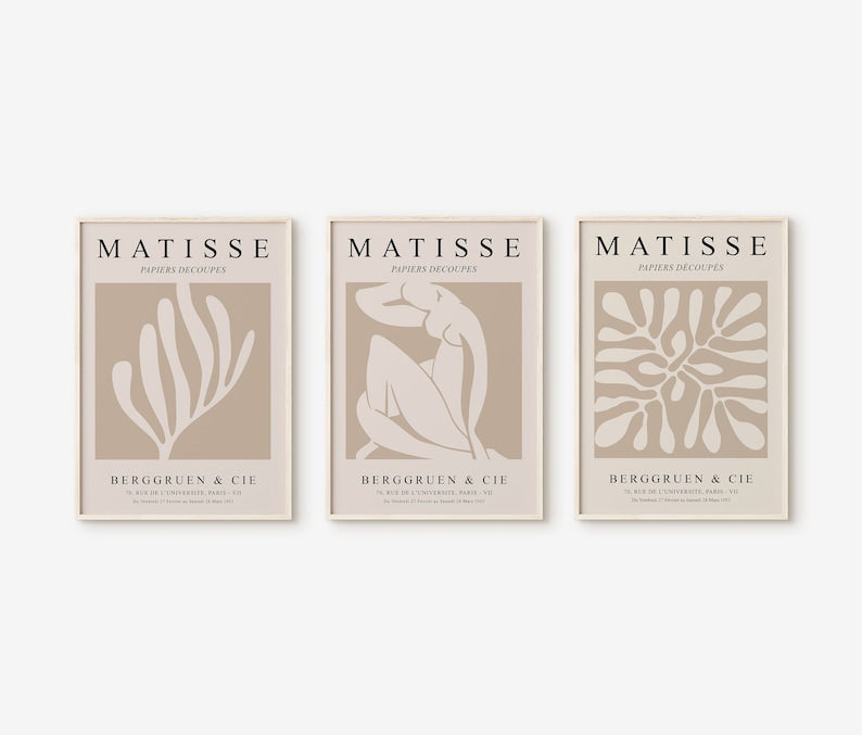 Neutral Matisse Print Trio