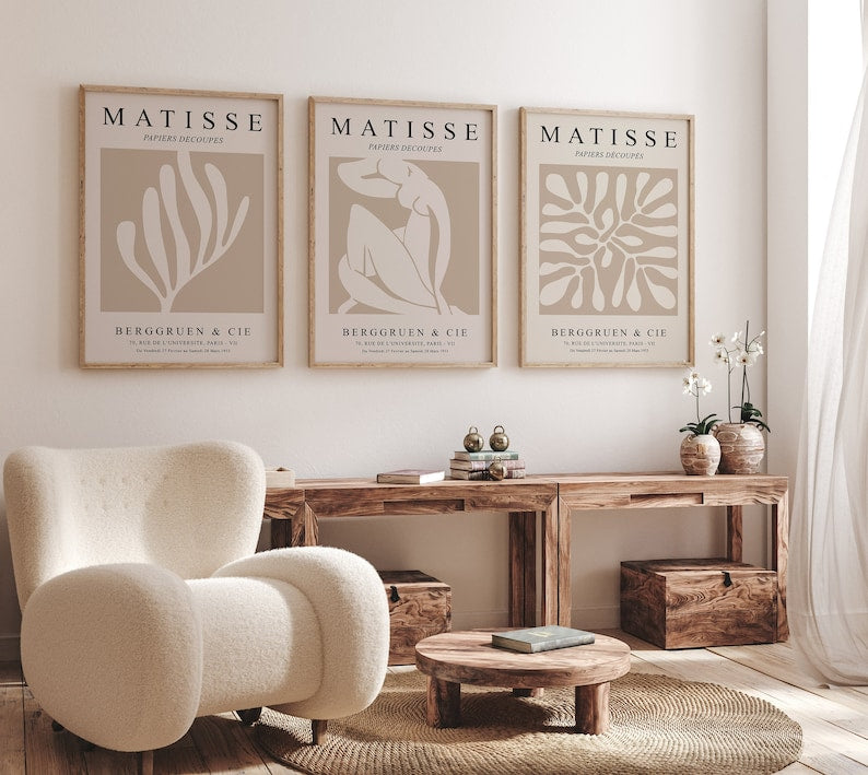 Neutral Matisse Print Trio