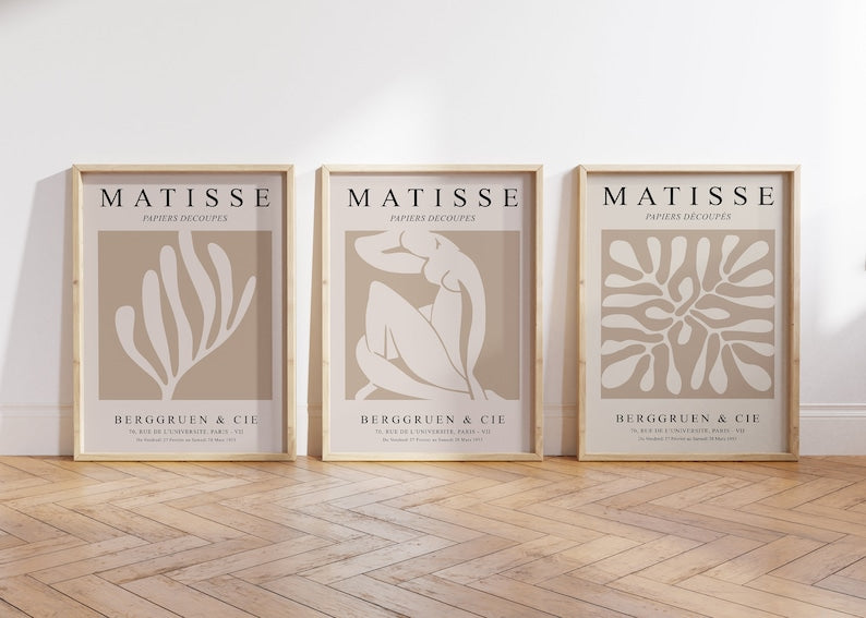 Neutral Matisse Print Trio