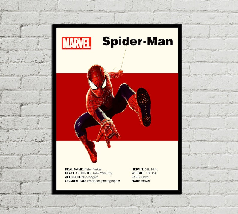 Mid-Century Modern Marvel: Spider-Man Printable Wall Poster